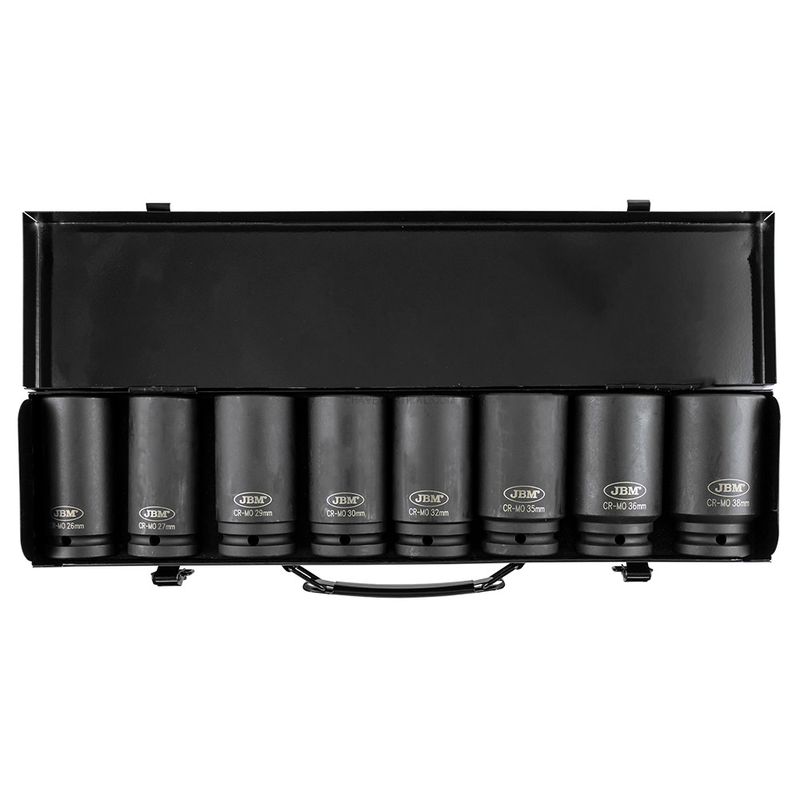 Kit de 8 Chaves de Impacto Hex. 3/4” JBM