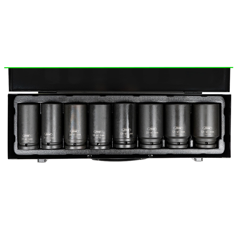 Kit de 8 Chaves de Impacto Largas Hex. de 3/4 JBM