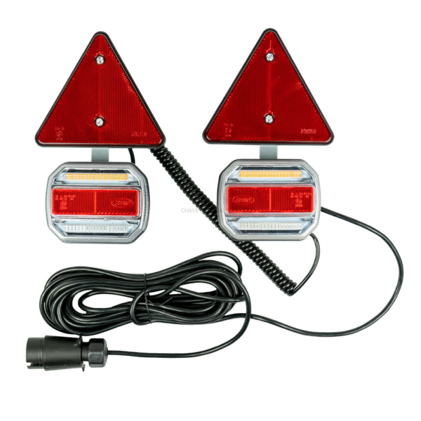 Kit Magnético com 2 Sinalizadores LED e 2 Triângulos Reflectores JBM