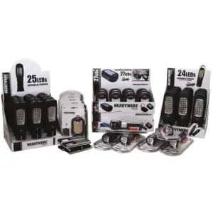 Lanterna de Trabalho HEAVYWARE TOOLS 3 LEDs com Pilhas 2xAA