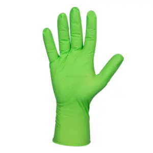 Luvas Descartáveis de Nitrilo JBM Tamanho L 7 mil 100 Unidades Verdes Textura Diamante