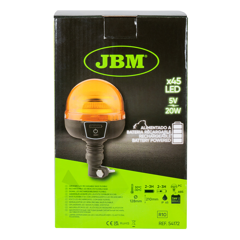 Luz de Emergência Recarregável com Base Flexível JBM
