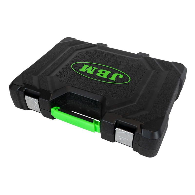 Mala de Ferramentas de 108 Peças com Soquetes Hexagonais de 1/4" e 1/2" – Acabamento Cromado JBM
