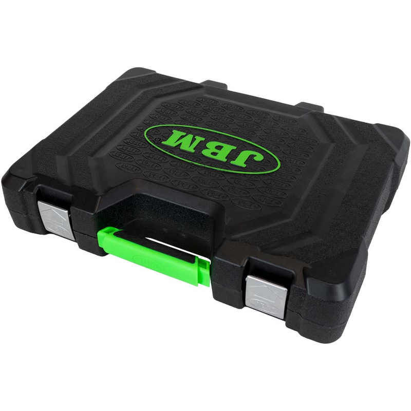 Mala de Ferramentas de 108 Peças com Soquetes Hexagonais de 1/4" e 1/2" – Acabamento Zincado JBM