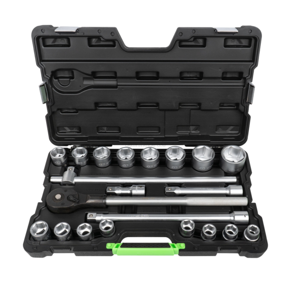 Mala de Ferramentas de 21 Peças com Soquetes Hexagonais 3/4" – Acabamento Zincado JBM