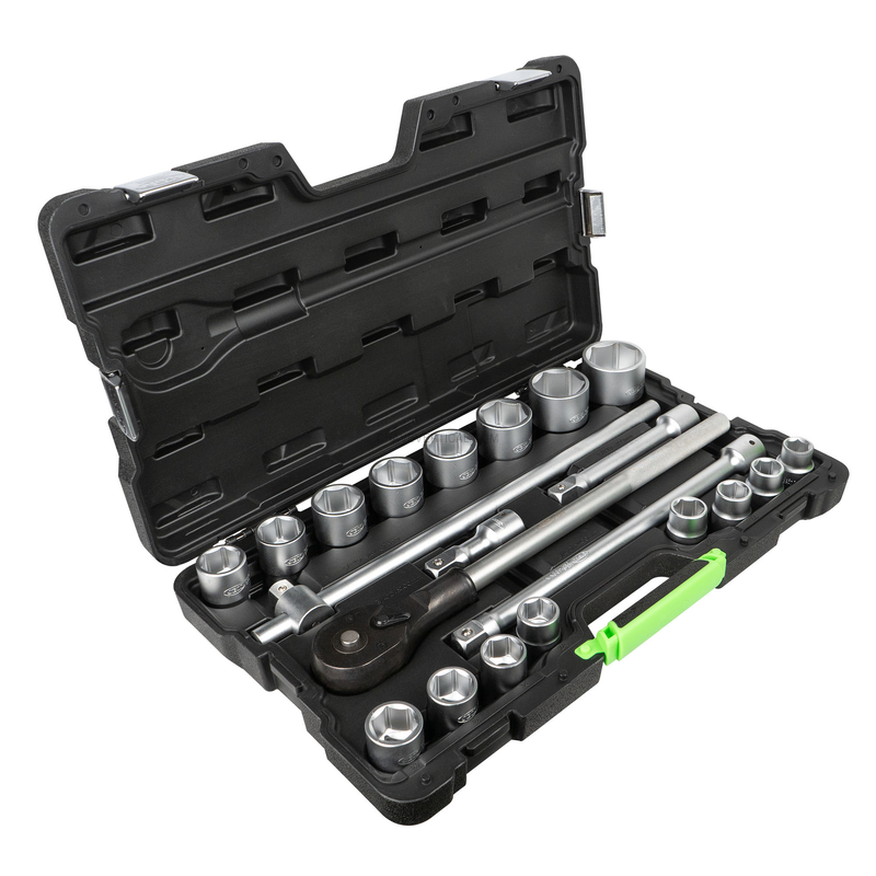 Mala de Ferramentas de 21 Peças com Soquetes Hexagonais 3/4" – Acabamento Zincado JBM