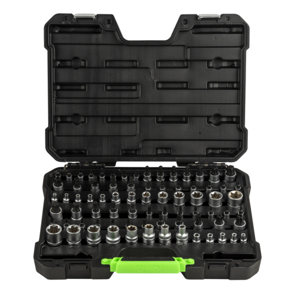 Maleta de Ferramentas de 77 Peças com Soquetes e Pontas Torx/torx Plus JBM