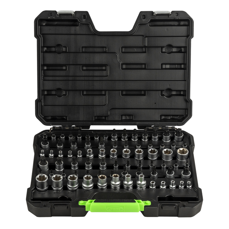 Maleta de Ferramentas de 77 Peças com Soquetes e Pontas Torx/torx Plus JBM