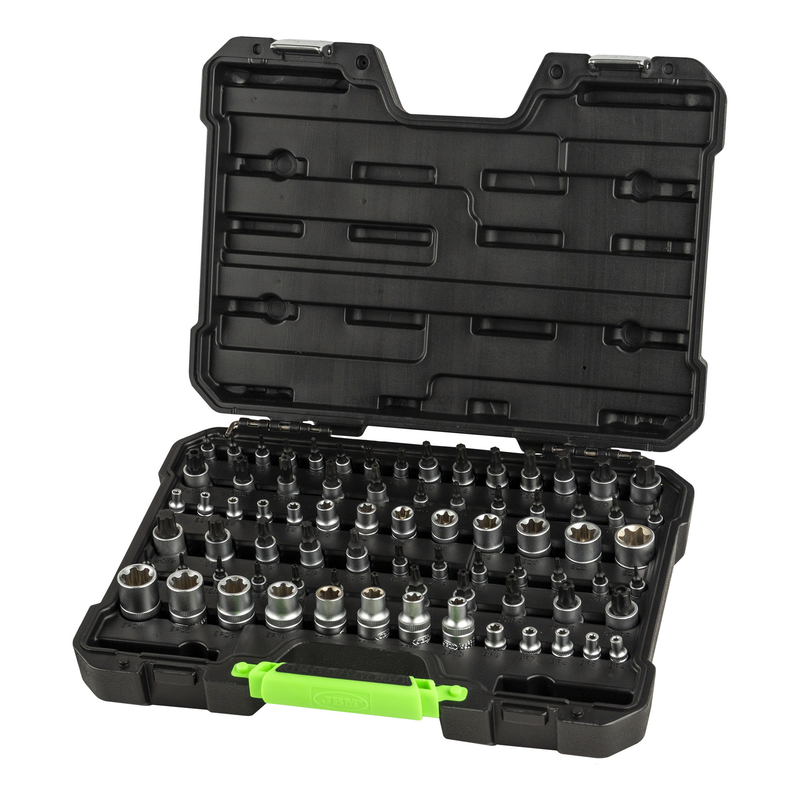 Maleta de Ferramentas de 77 Peças com Soquetes e Pontas Torx/torx Plus JBM