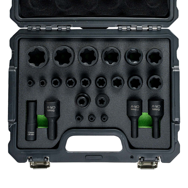 Maleta de Soquetes Torx Plus, 5 e 6 Pontas, Especial Tesla JBM