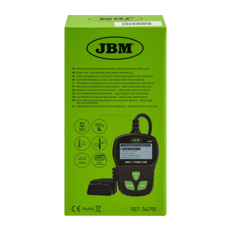 Máquina de Diagnosis Multimarca Obd Ii/eobd para Veículos JBM