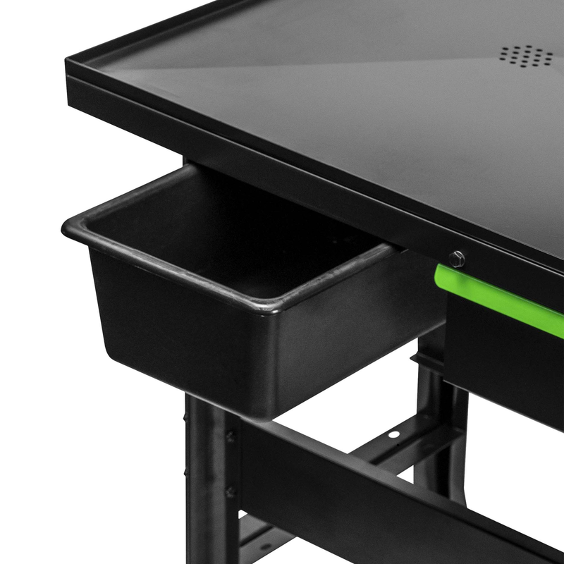 Mesa de Trabalho Móvel com Sistema de Drenagem, Depósito e Gaveta para Ferramentas JBM