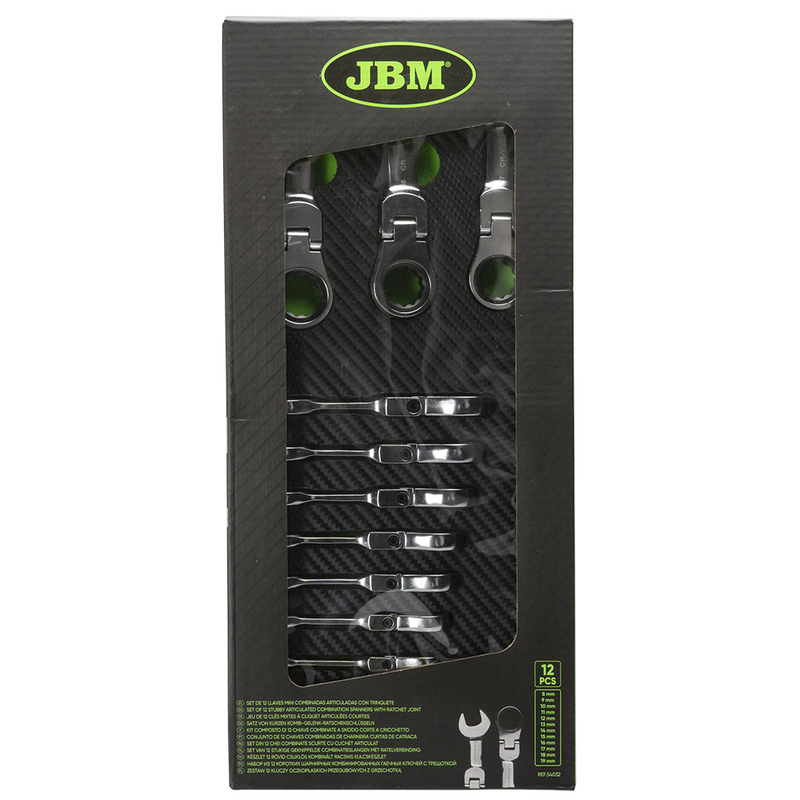 Módulo de 12 Mini Chaves Combinadas Articuladas com Roquete JBM