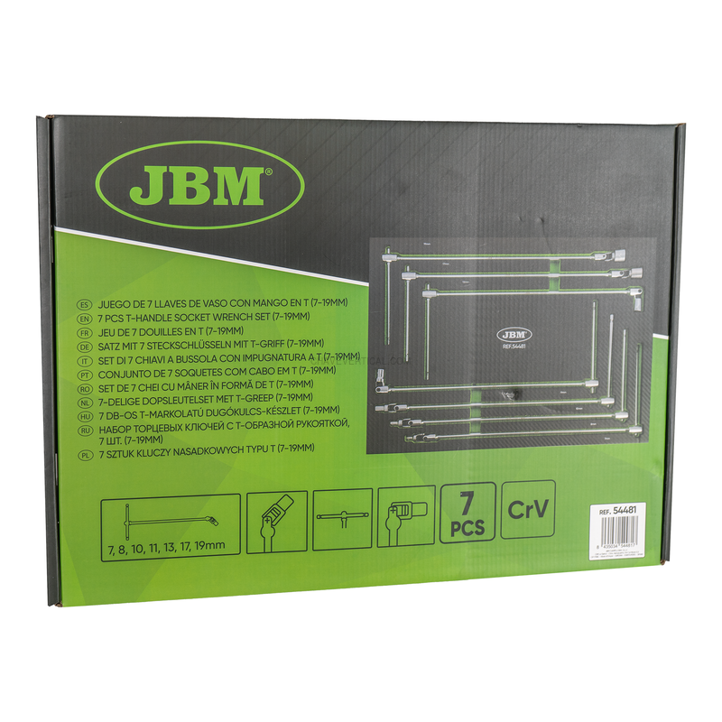 Módulo de 7 Chaves de Caixa com Cabo em T (7-19 Mm) JBM