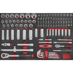 Módulo de Ferramentas FORCE 41161 116 Peças 1/4″ e 1/2″