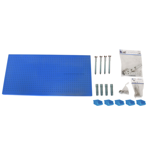 Painel Perfurado para Ferramentas PANELCLICK 1200X600 AZUL + 22 HOOK + 8 ACCE - 600 x 1200 x 35 mm