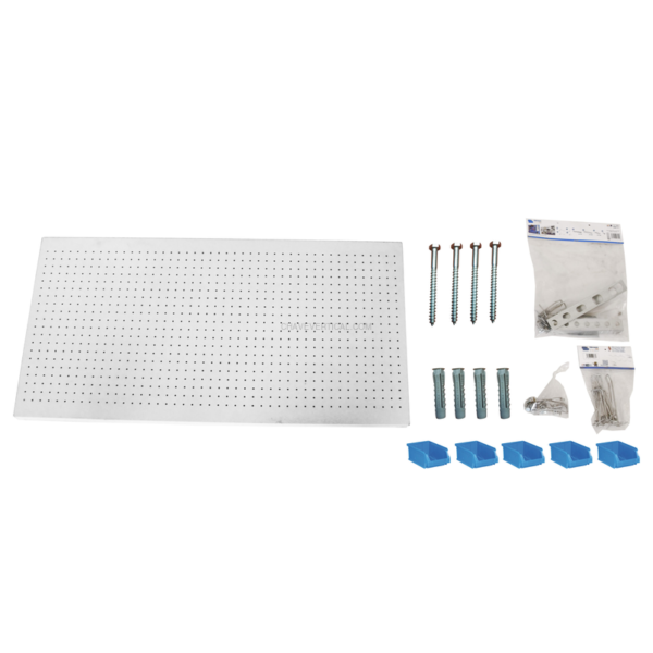 Painel Perfurado para Ferramentas PANELCLICK 1200X600 Branco + 22 HOOK + 8 ACCE - 600 x 1200 x 35 mm