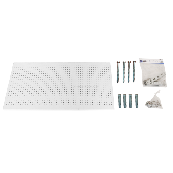 Painel Perfurado para Ferramentas PANELCLICK 1500X600 Branco + 22 HOOK + 3 ACCE - 600 x 1500 x 35 mm
