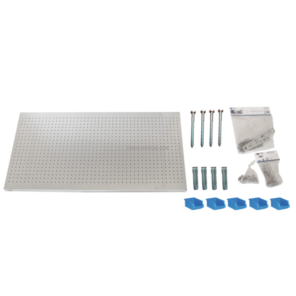 Painel Perfurado para Ferramentas PANELCLICK 1500X600 Galvanizado + 22 HOOK + 8 ACCE - 600 x 1500 x 35 mm