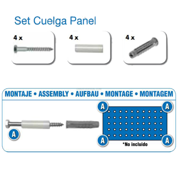 Painel Perfurado para Ferramentas SET CUELGA Painel Perfurado