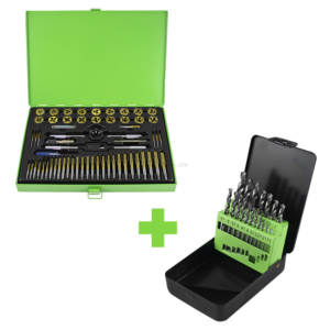 Conjunto de Machos e Caçonetes JBM 58 Peças + Brocas HSS 1-10 mm