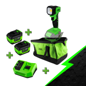Kit Lâmpada de Trabalho LED JBM 20 V 1000 lm com 2 Baterias 4,0 Ah