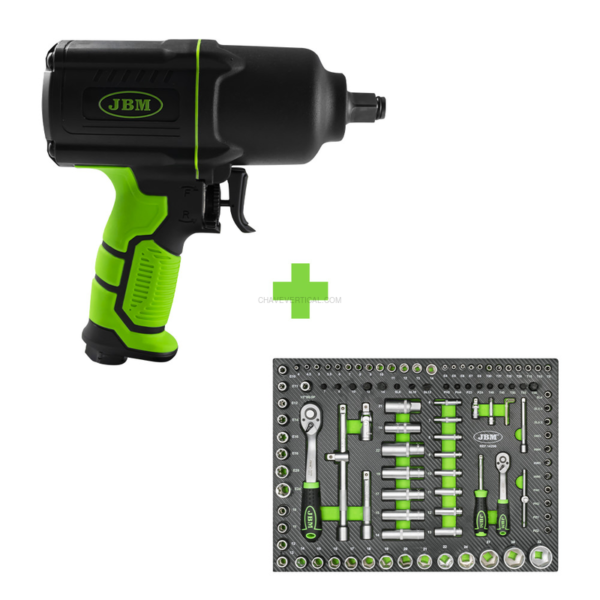 Promo Pistola Impacto 1/2" 1650Nm 53726+ Módulo de 108 Peças com Chaves Hexagonais 14296 JBM