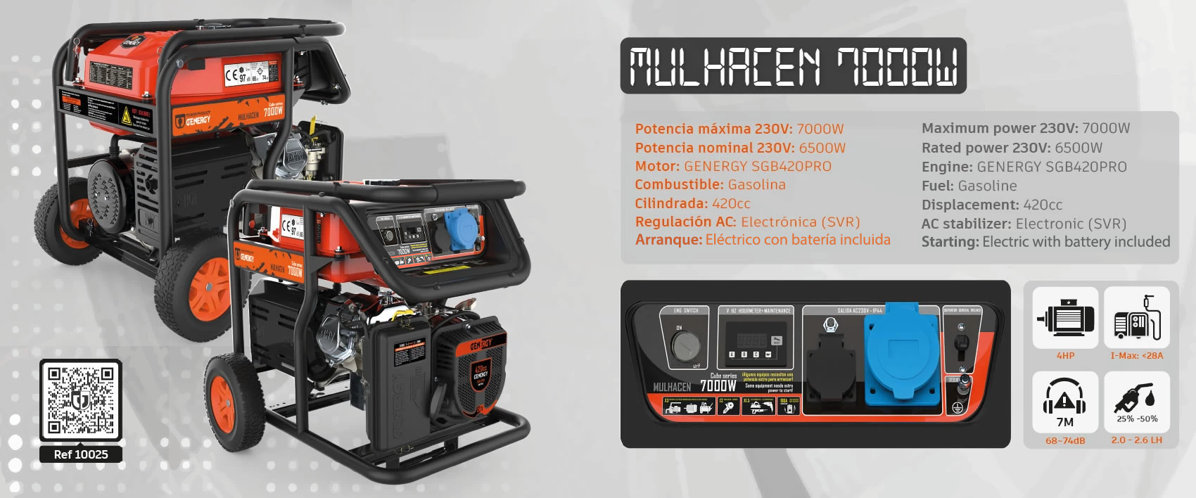 Gerador Portátil 6500 W GENERGY MULHACEN 230 V 50 Hz