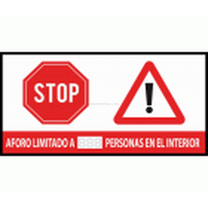 CARTEL ADHESIVO "AFORO LIMITADO"40x30cm FERKO F-618