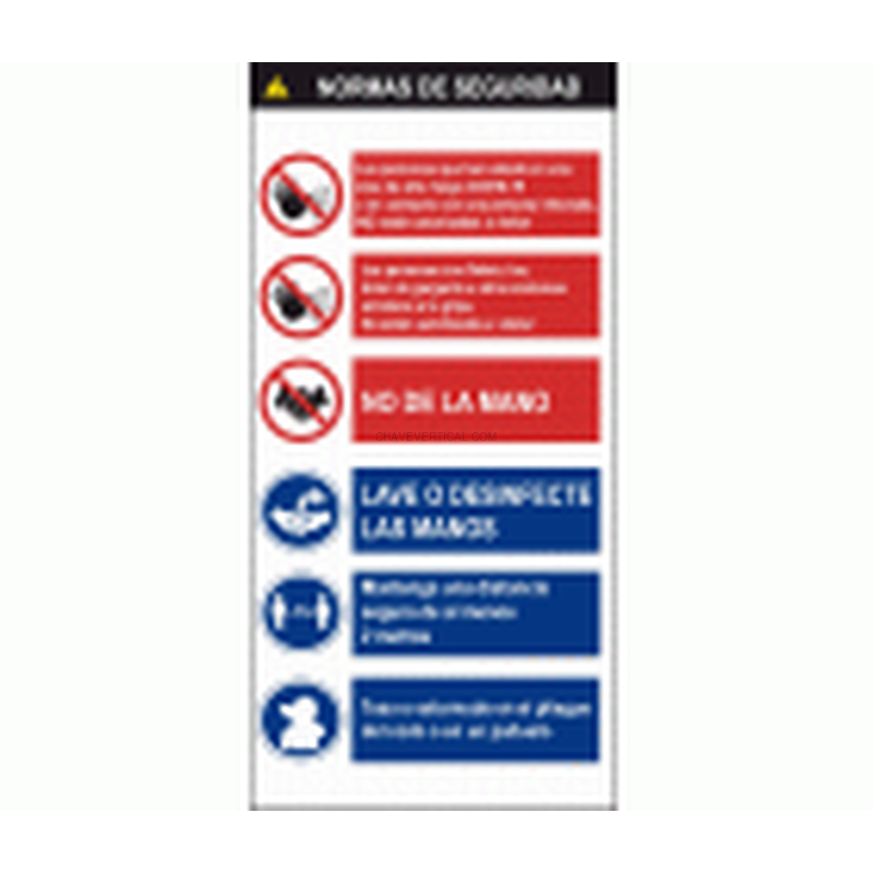 CARTEL ADHESIVO "NORMAS DE SEGURIDAD"30x40cm FERKO F-621