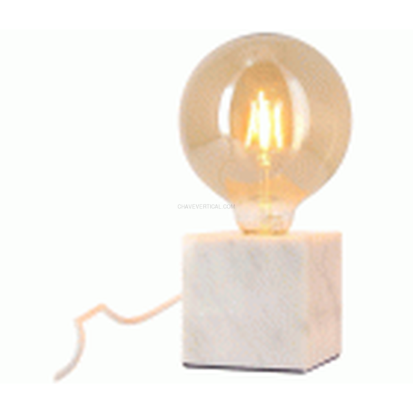 LAMPARA MESA CUBO MARMOL BLANCO XANLITE EG-CDEM01WB125F