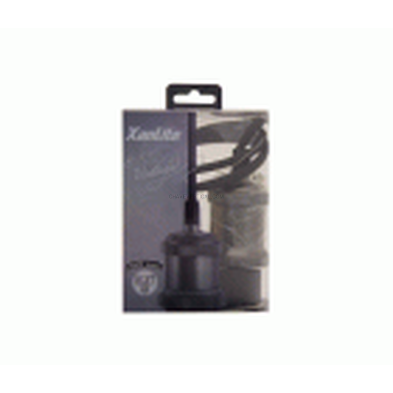 PENDEL NEGRO, VINTAGE, E27, CABLE 120CM, 60W, XANLITE EG-SDVEB